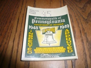 1948 1949 Pennsylvania Inspection Sticker Pa Penna -- Nov to April - Picture 1 of 1
