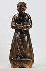 A. Daoust (1887-1947) Antique vintage metal zamac religious figure statue Signed