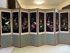 KOREAN 8 PANEL SILK SCREEN EMBROIDERY, 11’ (W) X 5.3’ (H) ROOM DIVIDER