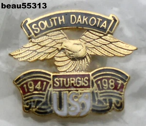 "VINTAGE" 1987 ANUAL CÁMARA STURGIS SUR DAKOTA HARLEY RALLY CHALECO PIN - Imagen 1 de 1