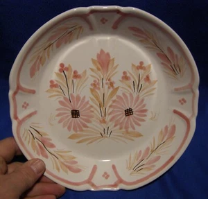 7 Henroit HB Quimper Fleuri Rose Pattern Hand-Painted Soup Bowls - Picture 1 of 4