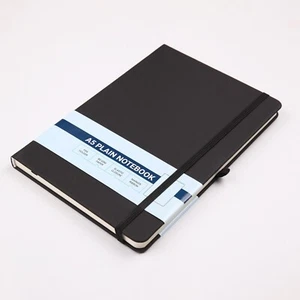 Black A5 Note Book Blank Plain Sketching Art Journal Hardback White Colour Pages - Picture 1 of 7