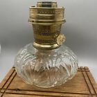 Vtg Aladdin Genie II Shell Pattern Glass Oil Lamp Base w/ No. 23 Brass Burner