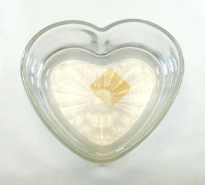 Libbey Glass transparente 6" PLATO DE CARAMELO EN FORMA DE CORAZÓN tazón mentas nueces baratija #5072 sc - Imagen 1 de 5
