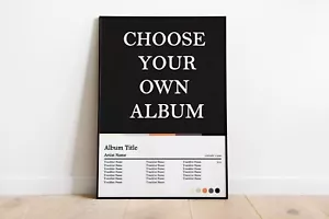 Choose Your Own Album Cover Premium Music Poster, Tracklist Wall Décor - Picture 1 of 14