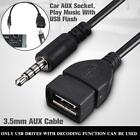 Male Audio AUX Jack to USB 2.0 Type A Female OTG Converter Adapter S6Y2 W4B1