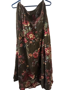 Cold water Creek Xl Skirt Floral Maxi Lining elastic Zipper In Back rayon - Picture 1 of 6