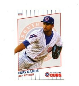 Eury Ramos 2019 South Bend Cubs team set card Puerta Plata DR Chicago Cubs