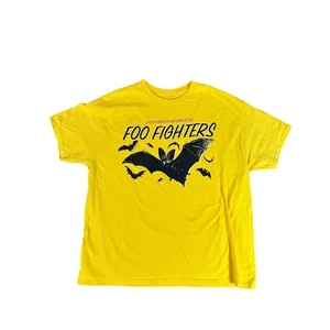 Foo Fighters Yellow T-shirt Everything Or Nothing At All Bat XL Band Tee - Picture 1 of 7