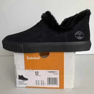 Timberland Skyla Bay Damen-Slipper – US-Schuhgröße 6,5 M schwarzes Wildleder mit Kunstfell - Bild 1 von 9