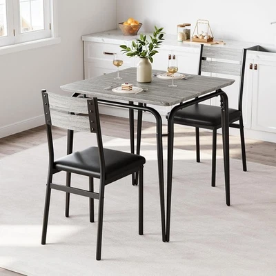 Dining Table Set for 2, 3 Piece Dining Room Table Set With 2 Upholstered Chairs - Image 1 of 4