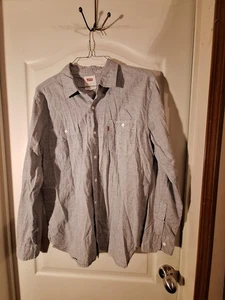 Levi's Mens Gray Long Sleeve Button Down Shirt Casual Work Shirt Large - Picture 1 of 4