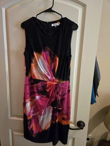 Calvin Klein Women's Dress Size Medium, Sleeveless, Black With Floral Pattern - Picture 1 of 11