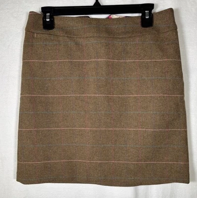 Joules Mini Skirt Heather Tweed Wool Polyester Size 10 - Image 1 of 4
