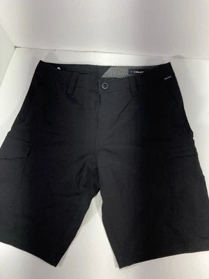 Volcom Cargo Shorts Men Sz 30X12 Black Polyester Stretch Casual Skating Surfing - Image 1 of 4