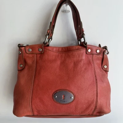 Vintage Fossil Pebbled Leather Maddox Satchel Double Handle Purse Shoulder Bag - Image 1 of 4