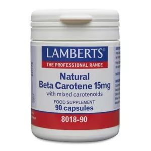 Lamberts Natural Beta Carotene 15mg with Mixed Carotenoids (90) BBE 01/2027 - Picture 1 of 3