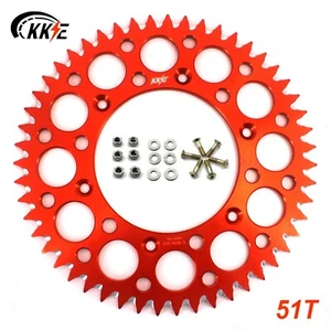 KKE 51T Rear Sprocket Aluminum Fit KTM EXC SX XCW XCF 125-530CC 1998-2024 Orange - Picture 1 of 11