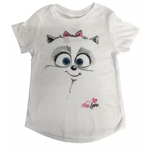 NWT~ Secret Life of Pets Girls 6 White Fluff Love Short Sleeve T-Shirt Tee Shirt - Picture 1 of 3