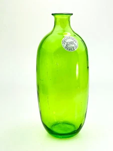 Handmade Spain Vidrios San Miguel 100% Recycled Glass 12" 2L Green Bottle Vase - Picture 1 of 10