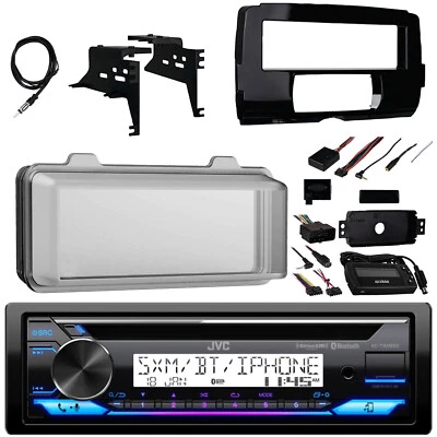 JVC Single-DIN Marine CD Radio W/Kit & Cover, Steering Wheel Control Interface - Image 1 of 4