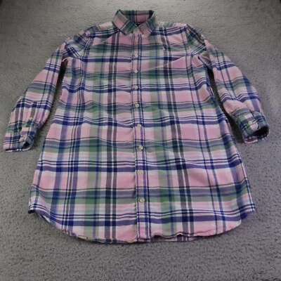 Polo Ralph Lauren Vestido Niñas 12 Rosa Azul Cuadros Oxford Camisa Algodón Poni Foto 1 de 4