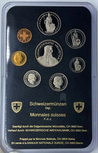 1990 B Switzerland HERO WILLIAM TELL 5 Francs Proof Set of 8 Swiss Coins i114735 - Picture 1 of 2