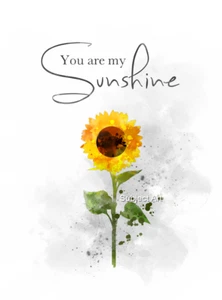 Sonnenblumen-KUNSTDRUCK, Sonnenblumenliebhaber Wandkunst Geschenk, Du bist mein Sonnenschein, Geschenk - Bild 1 von 2