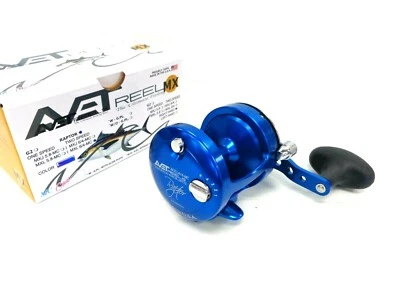 Avet RAPTOR MXL6/4 MC 2-Speed Lever Drag Reel MC Cast - BLUE- Right Hand - Image 1 of 4