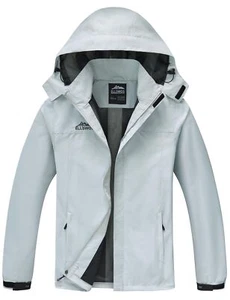 Men's Waterproof Raincoat Lightweight Rain Jacket with Detachable Hood Softsh... - Picture 1 of 6