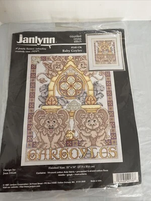 De colección 1997 Gárgola Bebé Goyles Punto de Cruz Sellado Janlynn Gótico Halloween Foto 1 de 3