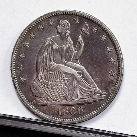 1866 Liberty Seated Half Dollar - Unc Details (#47545) Cover