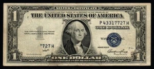 1935E $1 OBSTRUCTED OVERPRINT ERROR CRISP XF+ Silver Certificate! - Picture 1 of 2