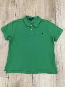 Polo Ralph Lauren T-Shirt Boy's Teen Green Skinny Fit Size XL TG 100% Cotton Top - Picture 1 of 10