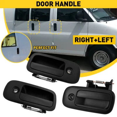Conjunto de 3 maçanetas externas para Chevrolet GMC Express Savana 1500 2500 3500 - Imagem 1 de 4