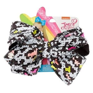 JoJo Siwa Sequin Leopard Large Hair Bow Dance Hair Bows Cheerleader Bow - Picture 1 of 5