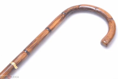 ✅ ANTIGUA DAMA FRANCESA BASTÓN BASTÓN DORADO SALÓN MARCADO ANILLO BAMBÚ EJE DELGADO Foto 1 de 4