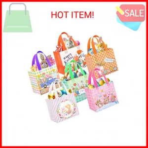 6 Pack Easter Gift Bags, 8.3×7.9×6 inch Non-Woven Large Easter Bags with Handles - Picture 1 of 2