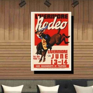 Jumbo Drucke 33 x 50 Livermore Rodeo Poster, Leinwandfolie oder gerahmte Kunst - Bild 1 von 7