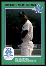 1989 Grand Slam South Atlantic League All-Stars Mo Sanford Greensboro Hornets