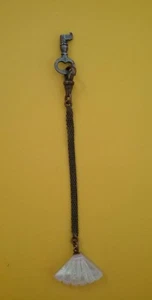 Ladies WATCH FOB VICTORIAN Early 1900's Skeleton Key Mother of Pearl Antique - Picture 1 of 5