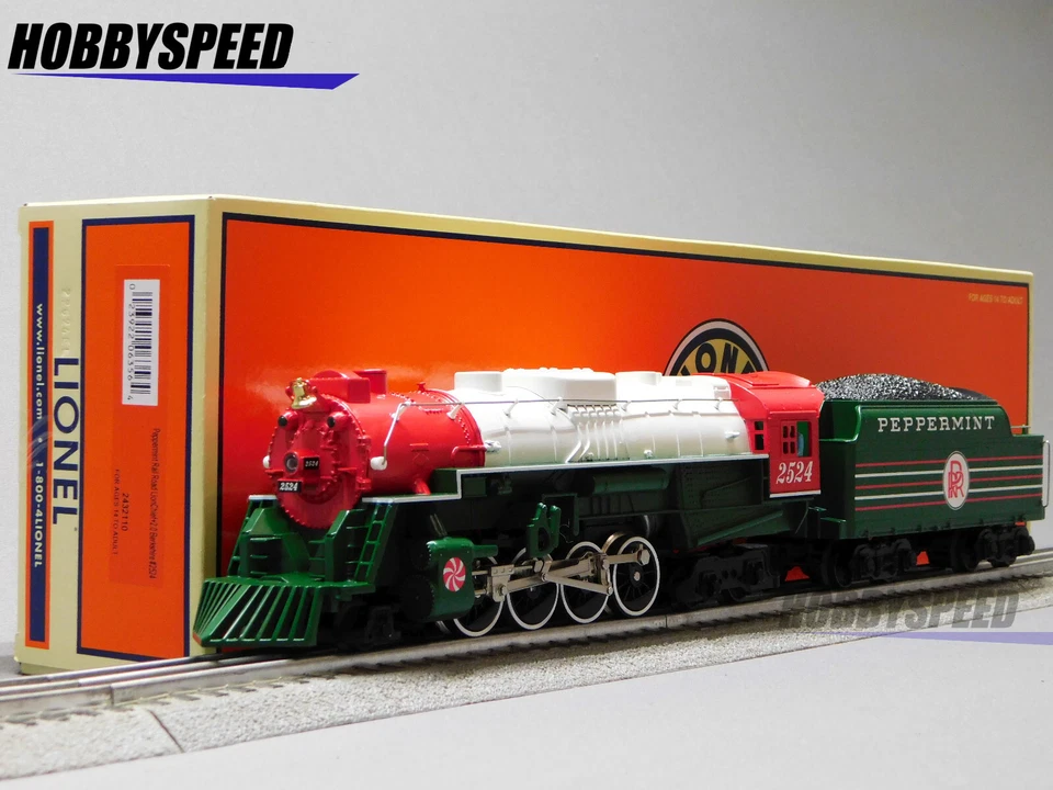 Lionel 2432110 O Peppermint RR LionChief Plus 2.0 Berkshire Steam Loco #2524