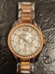 Fossil ES2787 Women's Stainless Steel Rose Goldtone Quartz Watch (New Battery) - Picture 1 of 7