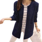 Winter Warm Fashion Women Solid Color Pockets Knitted Sweater Tunic Cardigan 21