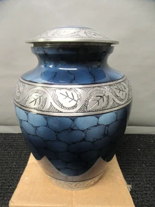 Cremation Urn Adult New Blue Sapphire Memorial See Pics!! - Picture 1 of 10