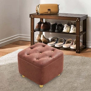 Square Footstool Foot Rest Step Stool Stylish Comfortable Creative Ottoman Stool - Picture 1 of 26