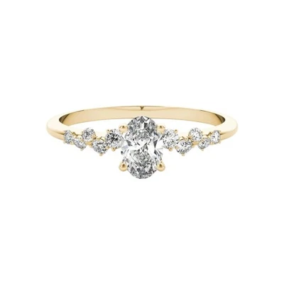 14K Yellow Gold IGI Certified Lab Grown Diamond Engagement Ring 1.25 Ct Oval Cut - Image 1 of 4