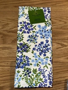 KATE SPADE KITCHEN TOWELS (2) FLOWERS BLUE GREEN 17 X 28 100% COTTON NWT - Picture 1 of 3