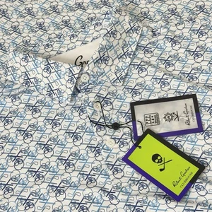Robert Graham Iron Skull Print Performance Golf Polo Shirt Men’s Sz M White - Picture 1 of 15