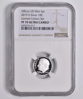 PF70 UCAM 2019-S Silver Roosevelt Dime Limited Edition NGC BROWN Lbl *2545 - Image 1 of 4